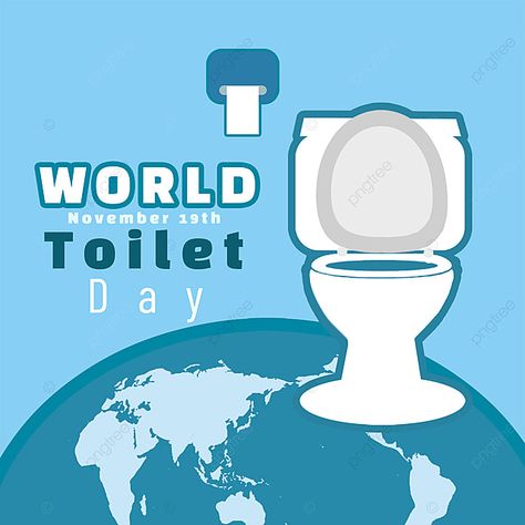 Blue Earth World Toilet Day Earth Day Video, Holiday Poster Design, Toilet Day, World Toilet Day, Earth World, Day Template, Flow Chart Template, World Earth Day, Tourism Day