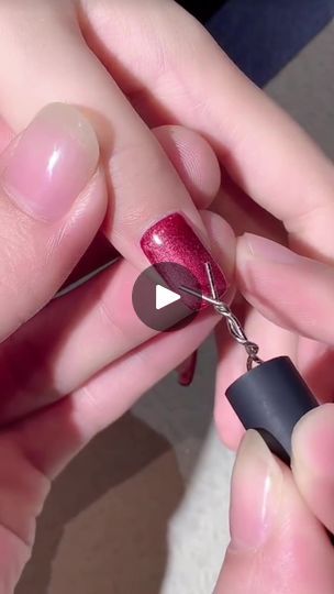 Nail Design Ideas 💅💅 | Double heart nail design with cat eye nail & paperclip 🤗 | Facebook Heart Cat Eye Nails, Paper Clip Heart, Cat Eye Nail, Heart Nail Designs, Heart Nail Art, Heart Nail, Nail Design Ideas, Cat Eye Nails, Heart Nails