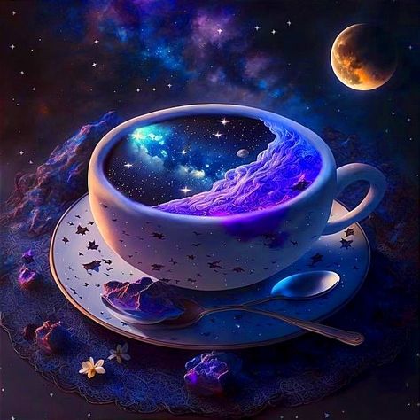 귀여운 음식 그림, Cafe Art, Art Kits, Arte Fantasy, Beautiful Fantasy Art, Coffee Art, Scenery Wallpaper, Diamond Art, Mosaic Crafts