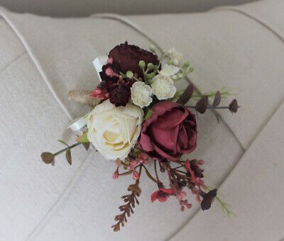 Navy And Burgundy Wedding Corsages, Burgundy Corsage Wedding, Pin Corsage, Maroon Corsage, Burgundy Corsage, Wedding Coursage, Navy And Burgundy Wedding, Bridal Wedding Flowers, Boutonnieres Prom