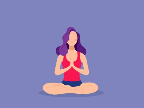 Yoga animation Meditation Gif Animation, Well Being Illustration, Healing Animation, Cartoon Meditation, Yoga Animation, Yoga Gif, Meditation Animation, Body Animation, Life Animation