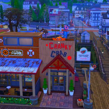 Sims Cc Restaurant, Sims 4 Functional Restaurants, Sims 4 Seafood Restaurant, Sims 4 Cc Restaurant Lot, Sims 4 Restaurant Build, Sims 4 Restaurant Cc, Resturant Menu, Sims 4 Restaurant, Crab Restaurant