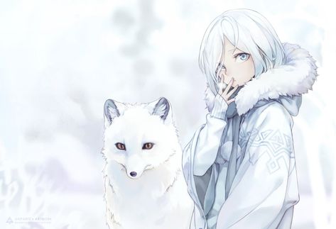 Anime Snow, Wolf Girl, Arctic Fox, Anime Wolf, Anime Child, Anime People, White Wolf, Arte Fantasy, An Anime