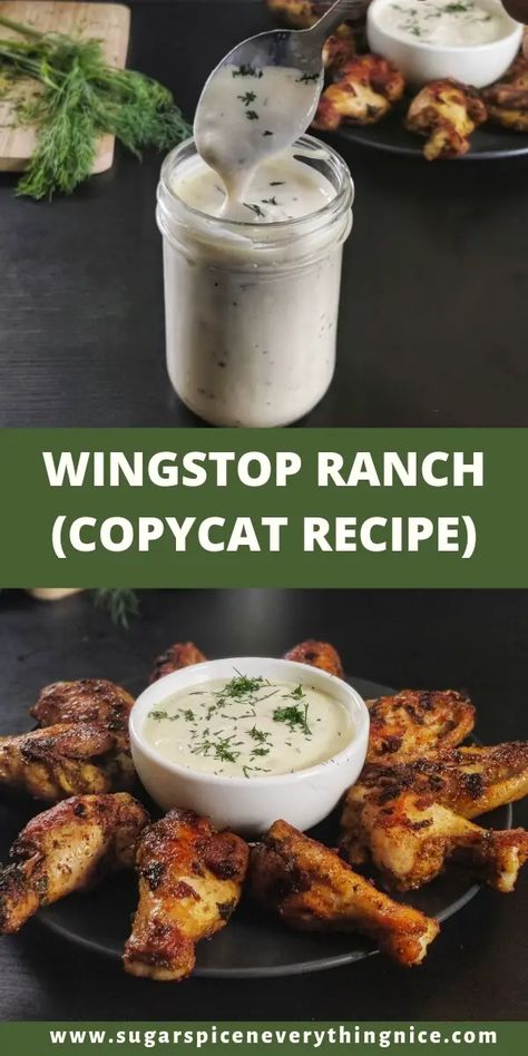 Wingstop Ranch Copycat, Copycat Wingstop Ranch, Wing Stop Ranch, Wingstop Ranch Dressing, Ranch Sauce Recipe, Copycat Sauces, Wingstop Ranch Recipe, Copycat Wingstop, Wingstop Ranch