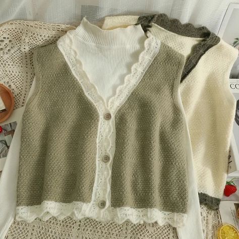 Just found this amazing item on AliExpress. Check it out! AU$8.79  50％ Off | 2022 Autumn Vintage Cardigan Vest Women Elegant Lace Sweater Vest Sleeveless Coat Crop Top Female Waistcoat Aesthetic Clothes Waistcoat Aesthetic, Coat Crop Top, Female Waistcoat, Sleeveless Coat, Lace Vest, Lace Sweater, Vintage Cardigan, Mori Girl, Cardigan Vest