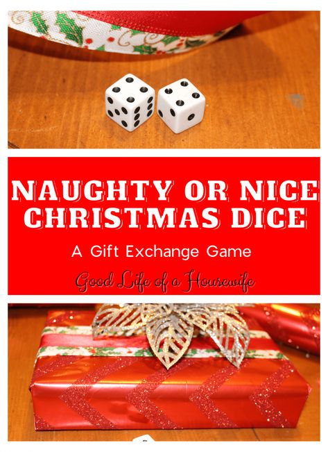 Christmas Gift🎁 exchanges are always a little more fun when they get competitive. I know totally NOT in the spirit of Christmas... but it's a fun way to get people moving and pump some energy into a party. Naughty or Nice Christmas Dice is a festive fun way to get the party started. #christmasgames #christmasgamesforfamily#holidaygamesforkids #gamesforholidayparties #elephantgiftexchange #giftexchangegames #gamegiftideas #presentgameideas #giftsforexchange #presentexchangeideas #... Christmas Games With Dice, Christmas Gift Exchanges, Christmas Dice Game, Candy Cane Game, Gift Exchange Game, Gift Games, Christmas Gift Exchange Games, Christmas Gift Games, People Moving