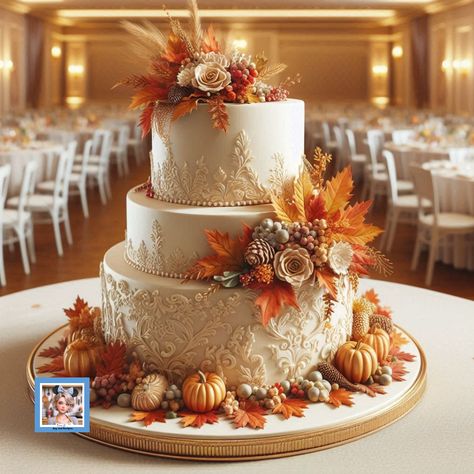 Pumpkin Wedding Cakes, Wedding Cake Icing, Elegant Autumn Wedding, Autumn Wedding Cakes, Fall Country Wedding, Elegant Cake Design, Halloween Wedding Cakes, Image Prompts, Starry Night Wedding