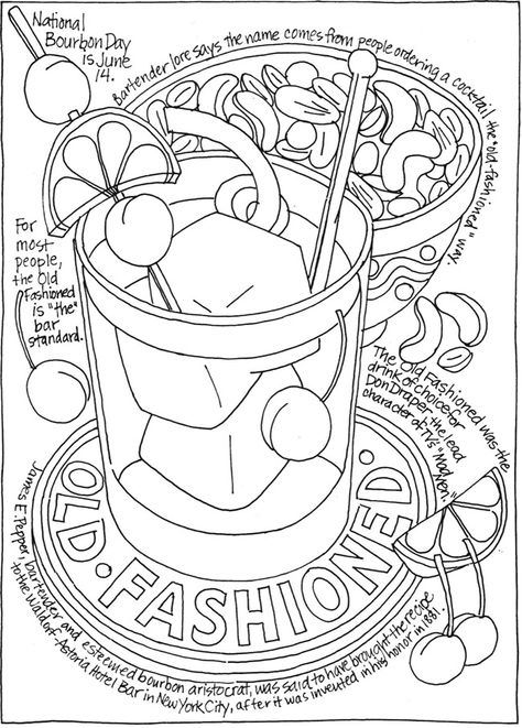 Cocktail Coloring Pages, Food Coloring Pages, Art Lessons Middle School, Surreal Artwork, Dover Publications, Dog Coloring Page, Bullet Journal Art, Coloring Book Art, Coloring Book Pages