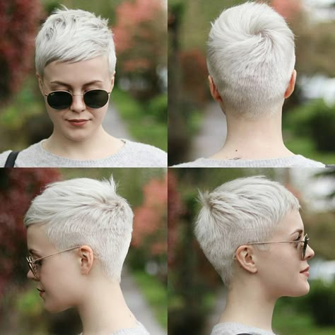 Really Short Womens Haircuts, Short Pixie Haircuts 2024, Short Hair Styles Tomboy, Really Short Pixie Haircut, Fall Pixie Hair, Pixie Hair With Bangs, Super Short Hair For Women, Really Short Hairstyle Women, Undercut Short Hair