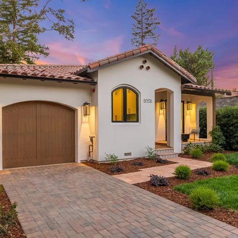 San Mateo Spanish Revival - Mediterranean - Exterior - San Francisco - by Stewart Associates Architecture & Interiors | Houzz Spanish Tile Roof House Colors, Spanish Portico, Red Tile Roof Exterior Paint Colors, Stucco Exterior Colors Spanish Style, Spanish Revival Home Exterior, Modern Tuscan Home Exterior, Mediterranean Exterior Paint Colors, Terracotta Roof House Exterior Colors, Southwest Home Exterior