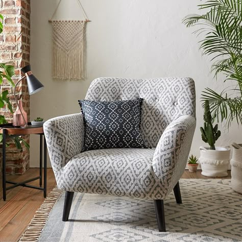 Create a Retro Boho living room with these five key buys from Very Armchairs Living Room Modern, Armchairs Living Room, Armchair Bedroom, Chairs Living Room, Comfy Living Room, Sofa Chairs, Lounge Ideas, Armchair Furniture, Arm Chairs Living Room