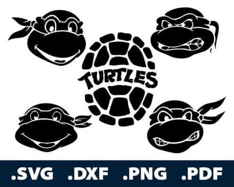 Ninja Turtles Svg, Circuit Stickers, Ninja Turtle Pumpkin, Turtle Silhouette, Ninja Turtle Party, Ninja Turtle Birthday, Turtle Party, Wall Stencil