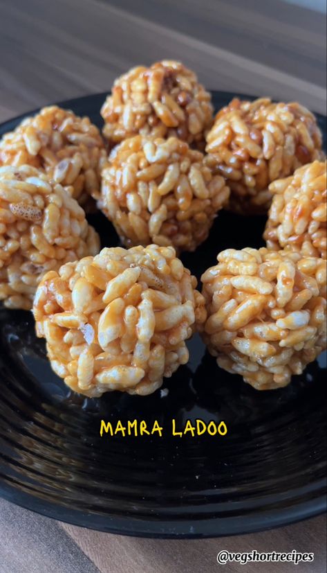 Mamra  na ladoo Sweet Balls, Short Recipes, Ladoo Recipe, Puffed Rice, Gujarati Recipes, Homemade Recipe, Simple Ingredient, Homemade Recipes, Vegetarian Recipes