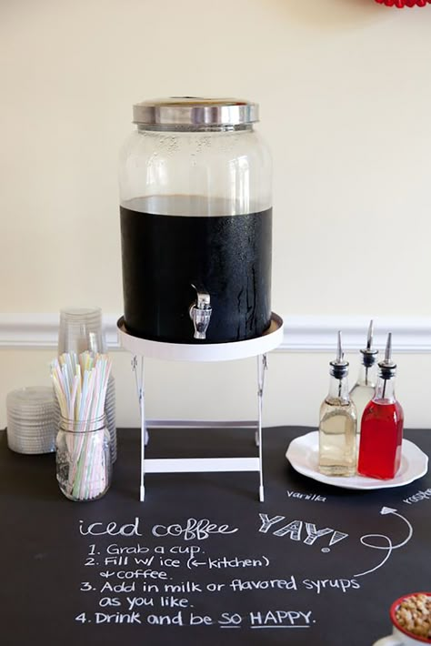 Bufette Ideas, Iced Coffee Bar, Coffee Bar Party, Waffle Bar, Coffee Bar Design, Coffee Party, Coffee Bar Ideas, Home Coffee Bar, Grad Party Ideas