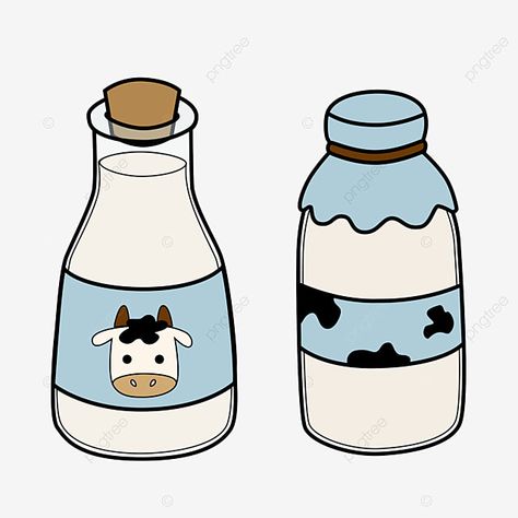 Milk Cartoon Cute, Milk Bottle Illustration, Milk Clipart, Milk Illustration, Milk Png, Milk Drawing, Milk Cartoon, Breakfast Clipart, Bottle Vector