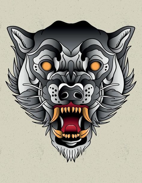 Wolf Tattoo Design Traditional, Neo Trad Wolf Tattoo Design, Wolf Tattoo For Women Traditional, Neo Trad Wolf Tattoo, Wolf Neo Traditional Tattoo, Neo Traditional Wolf Tattoo Design, Neo Traditional Animals, Neo Traditional Tattoos Men, Animal Tattoo Traditional