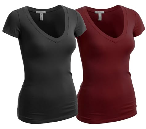 PRICES MAY VARY. 95 percent cotton 5 percent Spandex light weight stretchy fabric for easy movement and comfort Slim fit runs smaller recommended to size up according to your preference of tightness Breathable light cotton blend fabric V neck shirt short sleeves great for gym or any activities Great for layering Machine or hand cold wash gentle cycle dry flat Great basic v-neck tee cap sleeves. Light weight fabric great for any hot Summer day and perfect for any activity. Wear it casual or use i V Neck T Shirts, Plain Shorts, Ladies Tee Shirts, Teenage Fashion Outfits, Types Of Fashion Styles, V Neck Tops, V Neck Tee, Occasion Wear, Work Outfit