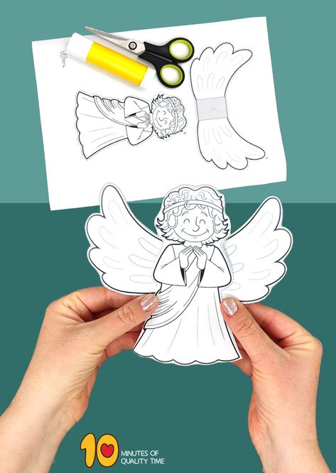 christmas angel craft ideas Angel Visits Mary Coloring Page, Guardian Angel Crafts For Kids, Mary And Angel Gabriel Craft, An Angel Visits Mary Craft, Angel Visits Mary Preschool Craft, Angel Crafts For Preschoolers, Angel Template Free Printable, Christmas Angel Crafts For Kids, Gabriel Visits Mary