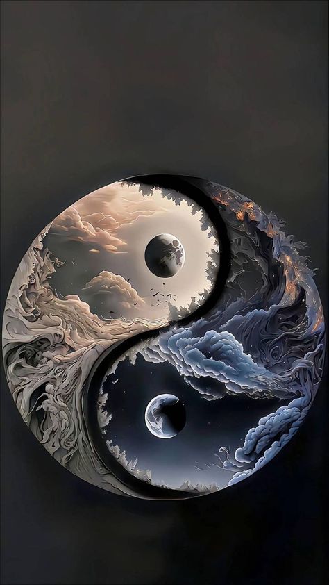 Yin Yang Aesthetic, Moon Wallpaper Iphone, Yin Yang Wallpaper, Jing Y Jang, Epoxy Countertops, رسم كاريكاتير, Yin Yang Art, Android Wallpaper Art, Witchy Wallpaper