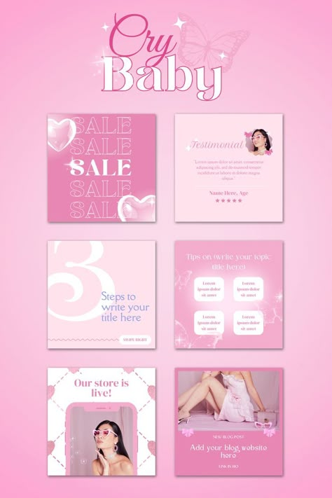 Baby Aesthetic, Instagram Branding Design, Graphic Shapes Design, Cocoppa Wallpaper, Canvas Learning, Instagram Template Design, Presentation Design Template, Pink Instagram, Social Media Design Inspiration