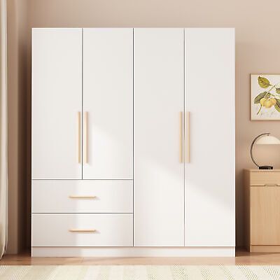 4 Door Cupboard Design, Wardrobe Cabinet Design Master Bedrooms, Wardrobe 4 Door Design, Luxurious Wardrobe Design Bedrooms, Wardrobe With Drawers Outside, Wardrobe For Two People, 4 Doors Wardrobe Design, Two Doors Wardrobe Design, Modern White Wardrobe