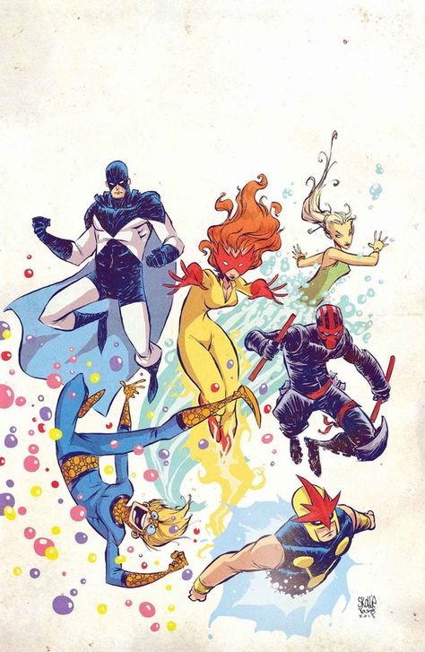 New Warriors Marvel, Skottie Young, New Warriors, Young Art, Marvel Comic Character, Marvel Comics Art, Ms Marvel, Comic Book Artists, Comic Book Characters