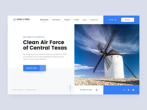 Clean Air Force // Main Page by Serhii Polyvanyi | Dribbble | Dribbble Web Design Examples, App Concept, Modern Website, Language School, Web Layout Design, Minimal Web Design, Website Layout, Web Layout, Website Inspiration