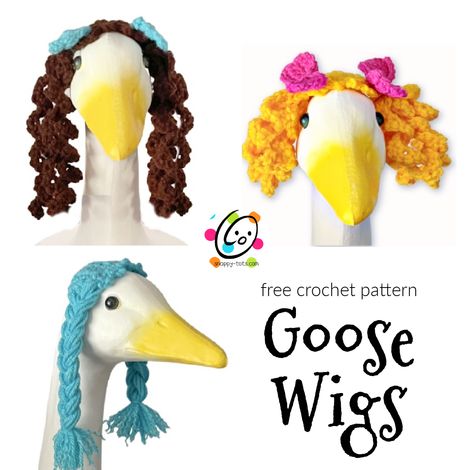 Free Pattern: Goose Wigs Cement Goose Clothes Patterns, Goose Costume, Duck Clothes, Porch Goose, Goose Statue, Goose Dress, Chicken Sweater, Goose Clothes, Duck Cloth