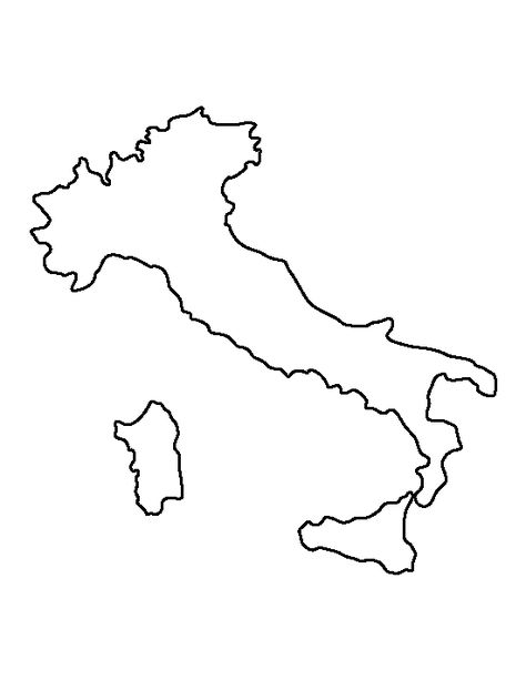 Italy pattern. Use the printable outline for crafts, creating stencils, scrapbooking, and more. Free PDF template to download and print at http://patternuniverse.com/download/italy-pattern/ Italy Outline, Italy Crafts, Italy Tattoo, Italy Pattern, Italian Tattoos, Country Patterns, Small Tats, Line Art Images, Applique Templates