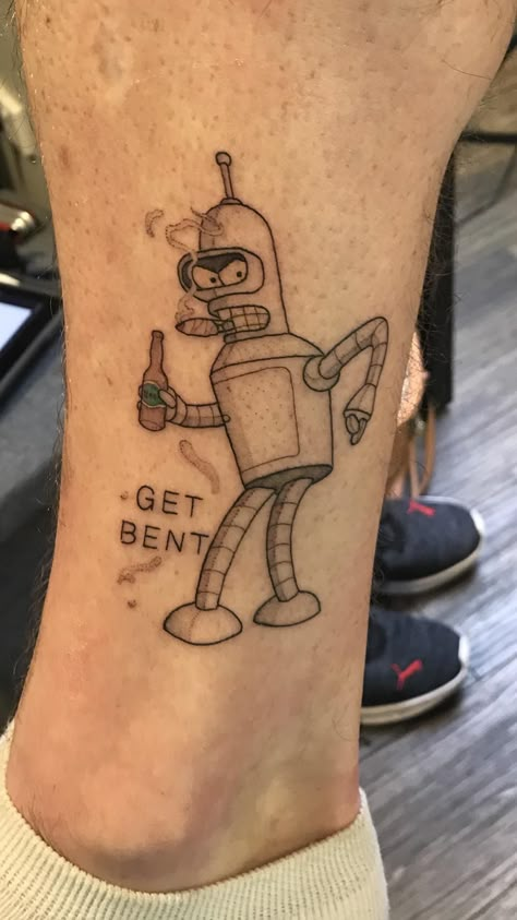 Bender smoking Le Grand Cigar Done by @peta.heffernan at @freestyletattoostudio in Canberra Australia Carton Tattoo Ideas, Bender Tattoo Futurama, Futurama Tattoo Ideas, Prison Tattoos Ideas, Carton Tattoo, Bender Tattoo, Futurama Tattoo, Robot Tattoo, Australia Tattoo