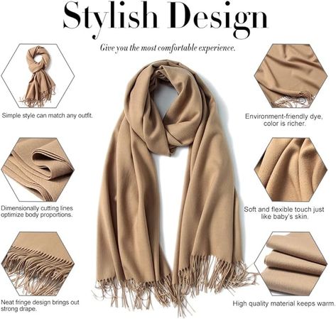 maamgic Women's Scarf Pashmina Shawls and Wraps for Evening Dresses Travel Office Winter Wedding Cashmere Feel Large Scarves 4.7 4.7 out of 5 stars 7,453 ratings | 55 answered questions Amazon's Choice 1K+ bought in past month Deal -47% $14.39 List Price: $26.99 Pashmina Wrap, Winter Shawl, Winter Light, Fashion Scarves, Travel Dress, Large Scarf, Womens Cashmere, Lightweight Scarf, Pashmina Shawl