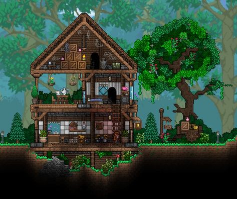 (4) Merchant's house/shop : TerrariaDesign Terraria Design, Terraria Game, Terraria Tips, Terrarium Base, Terraria House Ideas, Terraria House Design, Terraria House, House Shop, Minecraft House Designs