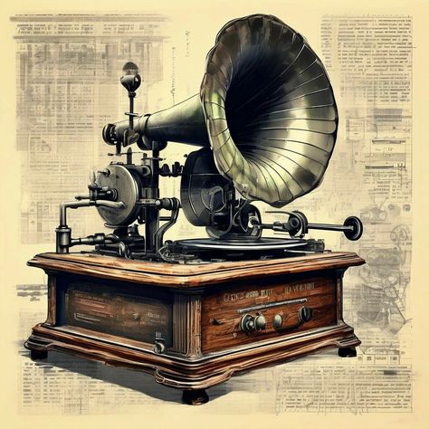 Antique Gramophone, Vampire Music, Robot City, Y Tattoo, Steam Punk Fashion, Prop Reference, Ancient Egyptian Artifacts, Steampunk Theme, Steampunk Aesthetic