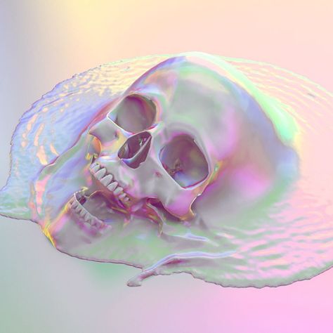 Melted dead colors💀🌈 . . . #iridescent #holographic #skull #melted #dissolve #rosequartzserenity #rosequartz #serenity #liquidsimulation… Human Skull, Monster High, Human, For Women, Water, Pink