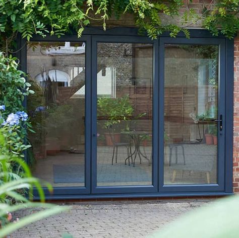 Carice says... Bi Fold Doors Dining Room, Patio Folding Doors, Bifold Doors Onto Patio, Bifold Door Ideas, Colorful Windows, Patio Lighting Diy, Aluminium Bifold Doors, Aluminium Patio Doors, Bi Fold Doors