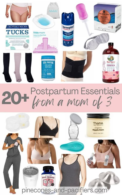 Post Delivery Essentials For Mom, Mom Must Haves After Birth, Postpartum Essentials Checklist, Post Parting Essentials, Post Party Essentials, Post Partum Needs New Moms, Mom Essentials After Birth, Post Partum Must Have List, Postpartum Needs For Mom