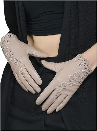 Sheepskin Gloves, Elegant Gloves, Leather Gloves Women, Leather Driving Gloves, Gloves Women, Cold Weather Gloves, Driving Gloves, Embroidered Leather, Lace Embroidery