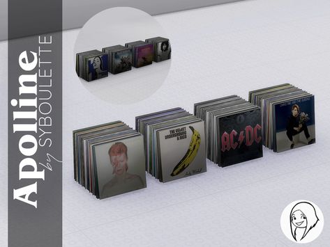 Syboubou's Apolline - Vinyls stack Sims 4 Tsr, The Velvet Underground, Sims 4 Clutter, The Sims 4 Packs, Sims 4 Mm Cc, Sims 4 Cc Folder, Tumblr Sims 4, Sims 4 House Design, Casas The Sims 4