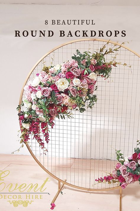 Round Backdrop Ideas, Round Photo Backdrop, Round Backdrops, Photo Booth Backdrop Wedding, Moon Gate, Round Arch, Round Backdrop, Arch Flowers, Backdrop Wedding