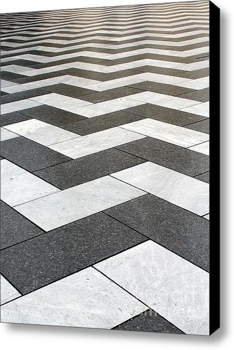 Stripes! Large Herringbone Pavers Patio, Parking Flooring Pattern Design, Black And White Parking Tiles, Black And White Concrete Tile, Parking Tiles Design, Black And White Tile Texture, Black And White Geometric Floor Tiles, Front Garden Ideas Driveway, Floor Pattern Design