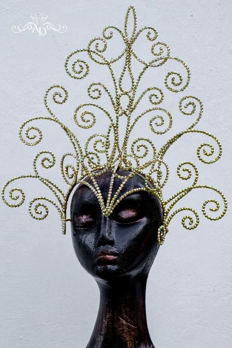 Gold Crystal Headdress, Carnival Crown, Festival Headpiece, Burlesque Crown, Gold Show Girls Headwear, Showgirl Headdress, Cabaret - Etsy Ukraine Crystal Headdress, Showgirl Headdress, Recycled Costumes, Dancer Legs, Dancer Necklace, Festival Headpiece, Crown Gold, Applique Templates, Party Fits