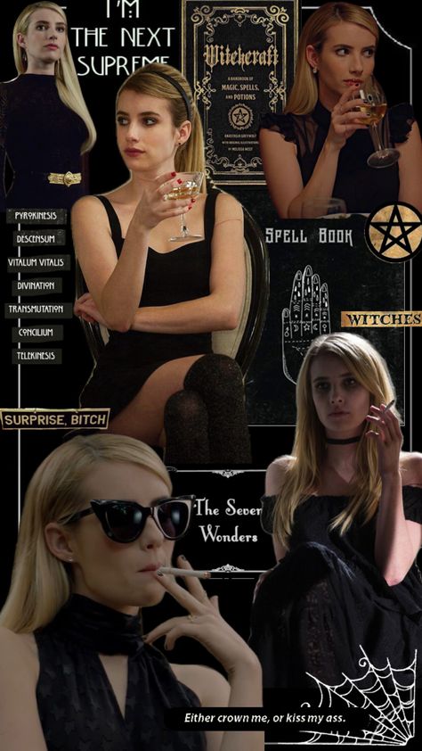 #madisonmontgomery#coven#americanhorrorstory#ahs#ahscoven#emmaroberts#witch#witchcraft Emma Roberts Ahs Coven, Ahs Coven Costume, Aha Coven, Coven Ahs Aesthetic, Ahs Aesthetic Wallpaper, Ahs Coven Outfits, Ahs Coven Aesthetic, Ahs Costume, American Horror Story Witches