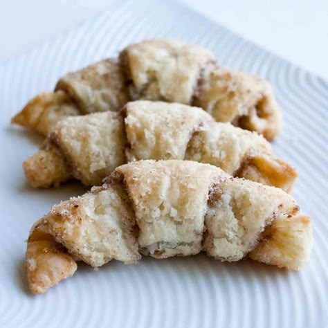 Butterhorn recipe exactly like my Nana's! Nut Horns, Butterhorns Recipe, 60 Cookies, Butter Horns, Nut Rolls, Italian Cookie Recipes, Coffee Cakes, Crescent Roll, Sweet Rolls