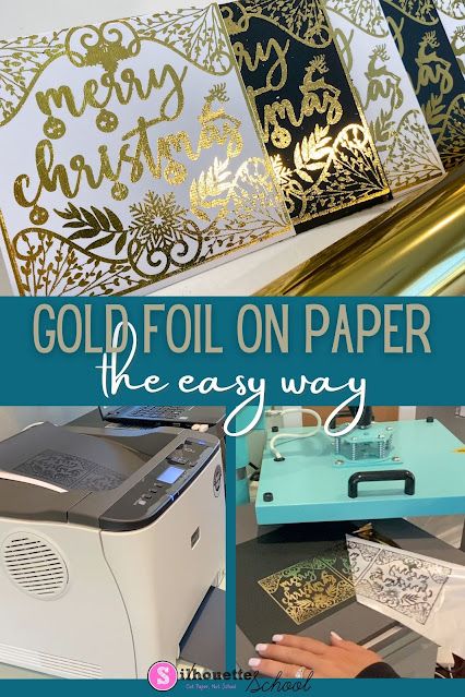 How To Make Foil Prints, Toner Foil Cards, White Toner Printer Projects, White Toner Printer, Foil Paper Crafts Diy, Foiled Cards, Diy Foil, Minc Foil, Vinyl Projects Silhouette