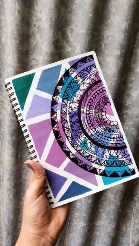 Mandala Art Sketch Book, Drawing Ideas Mandalas, Mandala Drawing With Quotes, Mandala Drawing Colourful, Watercolor Mandala Art, Mandala Art Colorful, Colourful Mandala Art, Aesthetic Mandala Art, Mandala Book