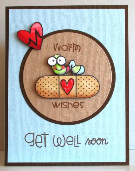 Worm wishes get well by SophieLaFontaine - at Splitcoaststampers Get Well Soon Doodles, Get Well Soon Cards, Greeting Card Gift Box, Recovery Cards, Get Well Wishes, Paper Smooches, Get Well Gifts, Hand Made Greeting Cards, Get Well Soon