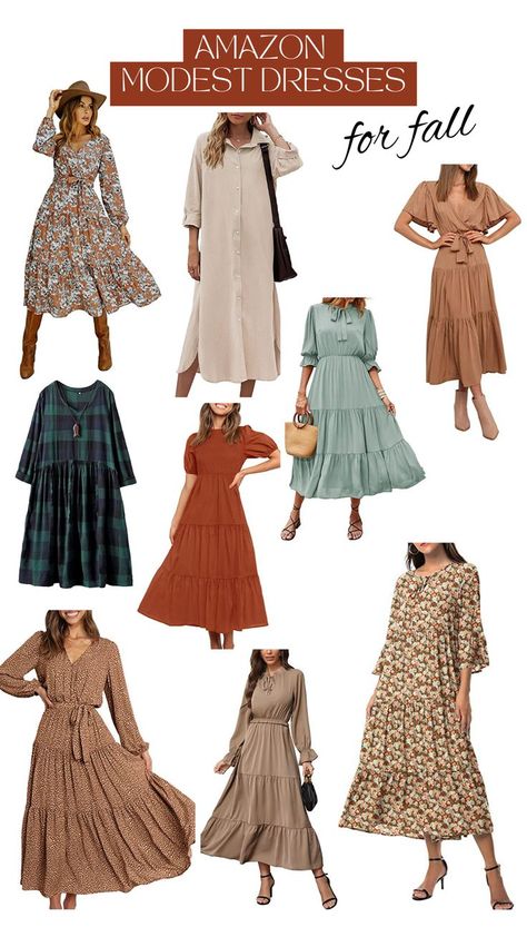 Amazon modest dresses for fall, fall amazon products, fall dresses, fall outfits, casual dresses, casual fall outfit, fall outfit inspo, fall dresses, modest dresses, floral dresses, neutral dresses, fall fashion Fall Outfits Casual, Dresses For Fall, Neutral Dresses, Neutral Dress, Casual Fall Outfit, Fall Floral Dress, Dresses Fall, Amazon Dresses, Dresses Casual Fall