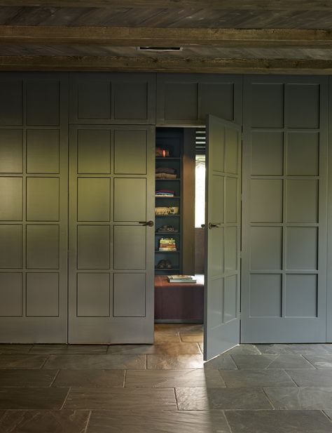 Panelled Secret Door, Panelled Walls With Hidden Doors, Panelled Wall With Door, Wall Of Doors Living Room, Panelled Dressing Room, Panelled Wall With Hidden Door, Panelled Entrance Hall, Hidden Room Behind Wardrobe, Door Camouflage Ideas