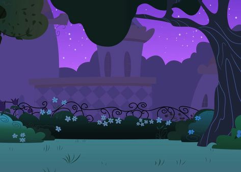 Mlp Landscape, My Little Pony Background, Camping Background, Mlp Backgrounds, Little Pony Wallpaper, Mlp Background, Gardens At Night, Pony Base, Cartoon Garden