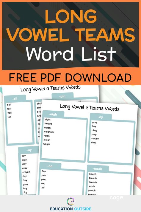 Kindergarten Phonemic Awareness, Phoneme Segmentation Activities, Phonemic Awareness Kindergarten, Vowel Team Words, Long Vowel Worksheets, Short Vowel Worksheets, Phoneme Segmentation, Phonological Awareness Activities, Vowel Worksheets